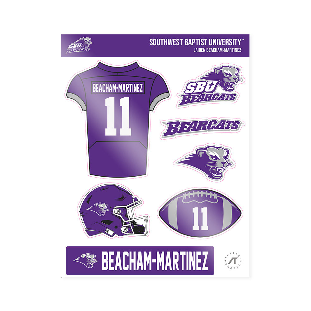 SBU - NCAA Football : Jaiden Beacham-Martinez - Sticker Sheet-0