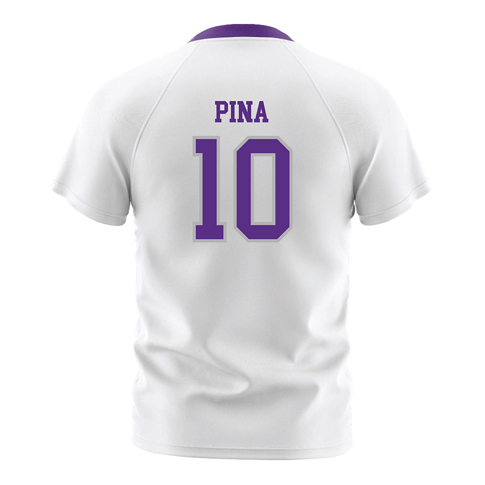 SBU - NCAA Men's Soccer : Edgar Pina - White Soccer Jersey-1