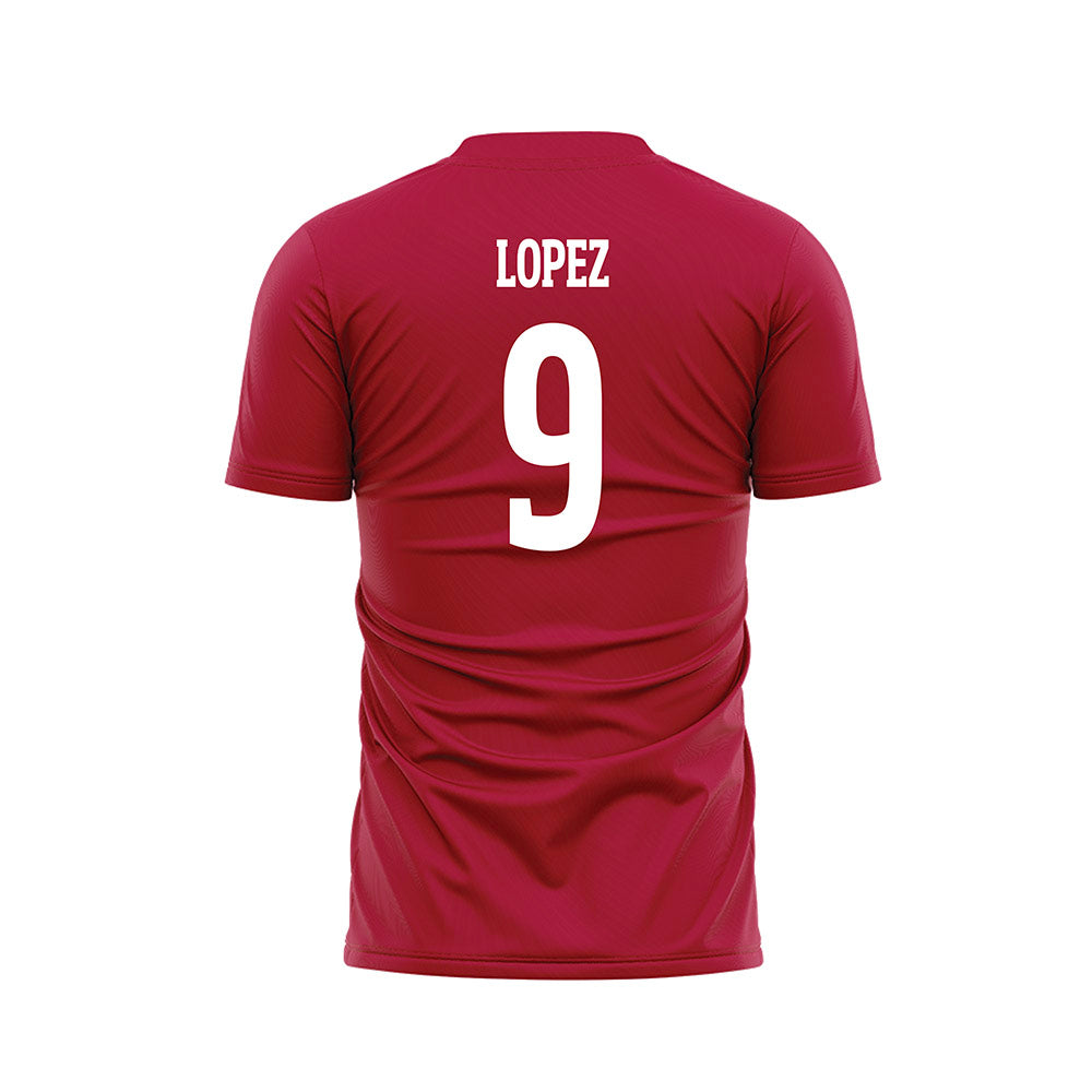 LMU - NCAA Men's Soccer : Diego Lopez - Red Soccer Jersey-1
