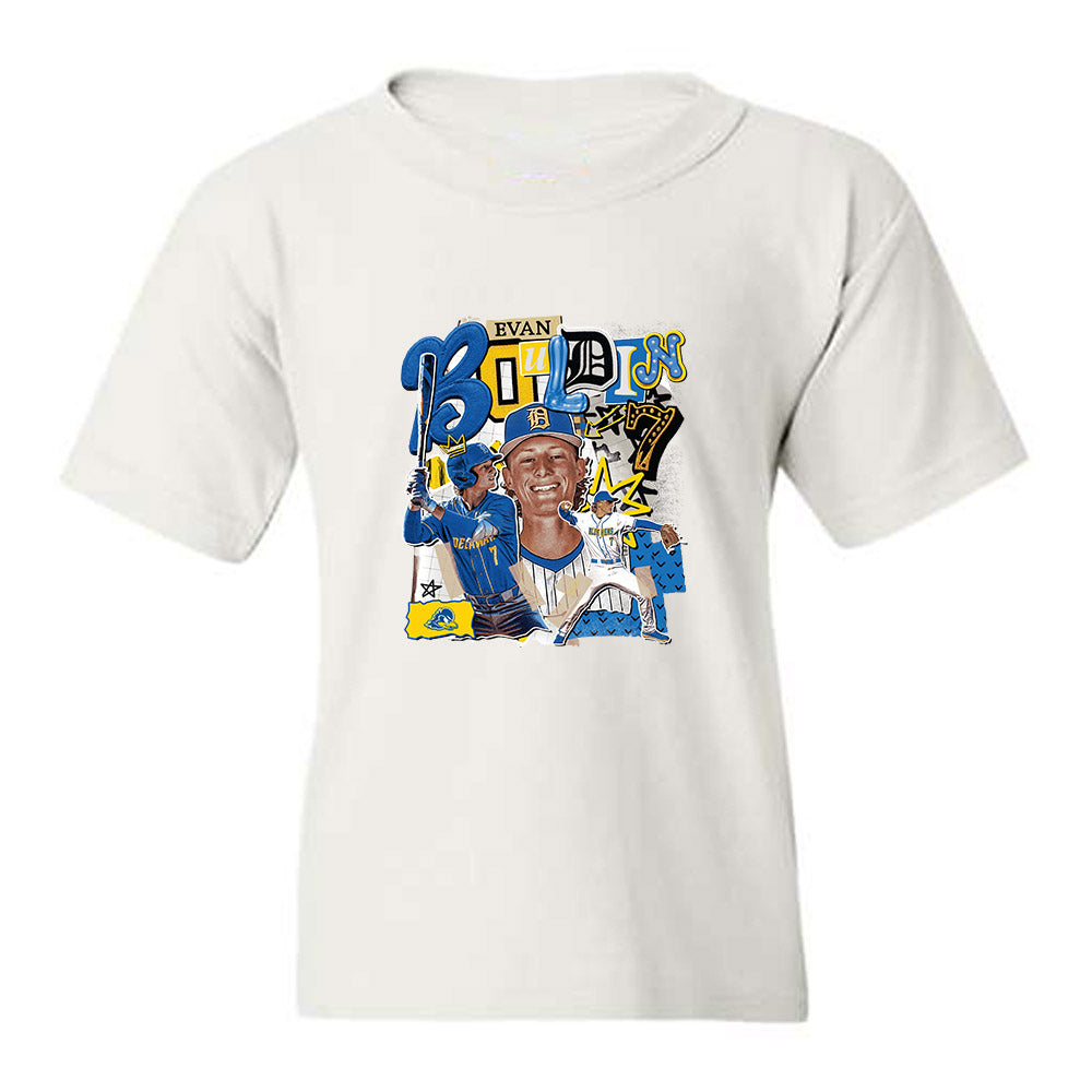 Delaware - NCAA Baseball : Evan Bouldin - Collage Youth T-Shirt-0