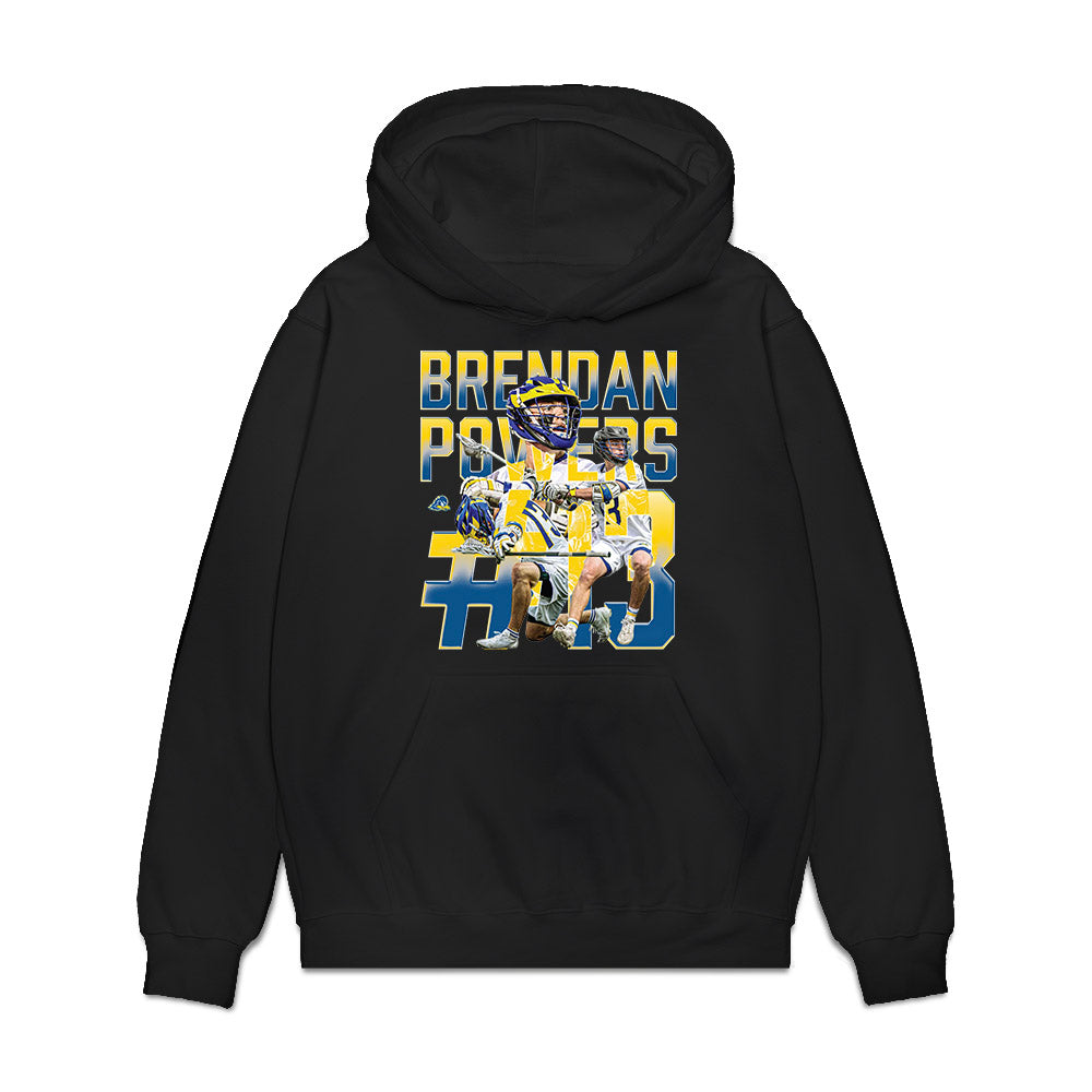 Delaware - NCAA Men's Lacrosse : Brendan Powers - Collage Premium Hooded Sweatshirt-0