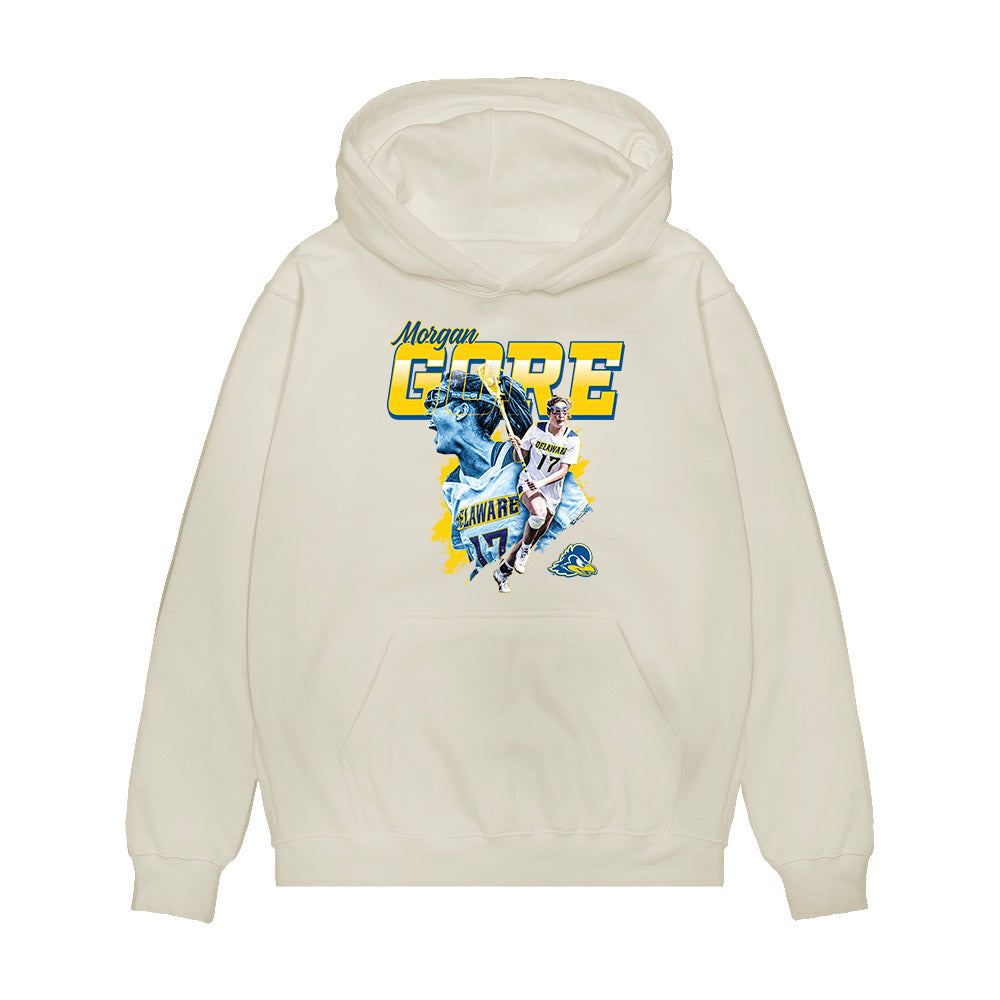 Delaware - NCAA Women's Lacrosse : Morgan Gore - Collage Premium Hooded Sweatshirt-0