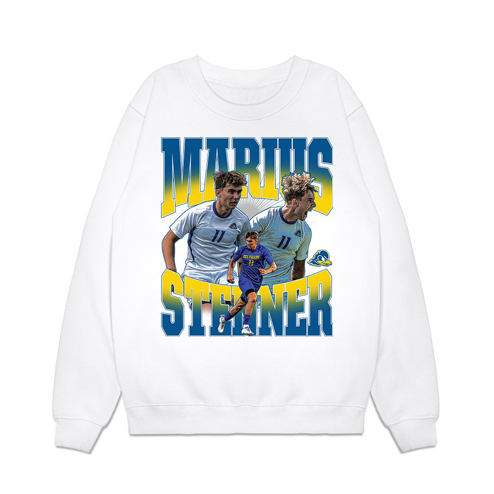 Delaware - NCAA Men's Soccer : Marius Stenner - Collage Premium Crewneck Sweatshirt-0