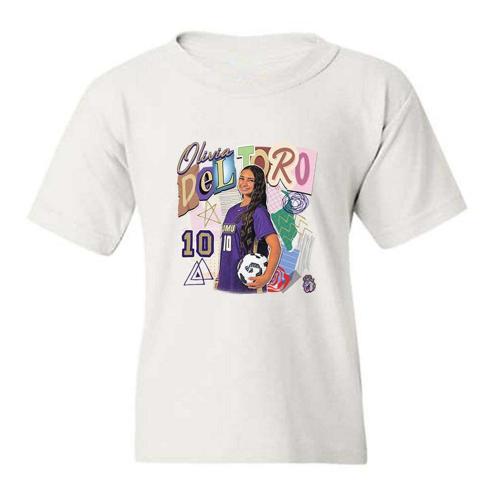 JMU - NCAA Women's Soccer : Olivia Del Toro - Collage Youth T-Shirt-0