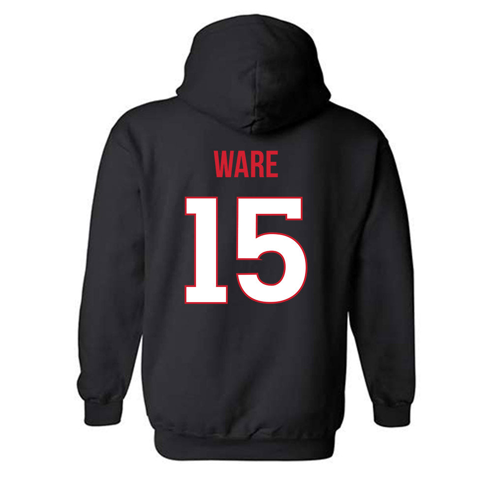Rutgers - NCAA Men's Basketball : Gevonte Ware - Replica Shersey Hooded Sweatshirt-1