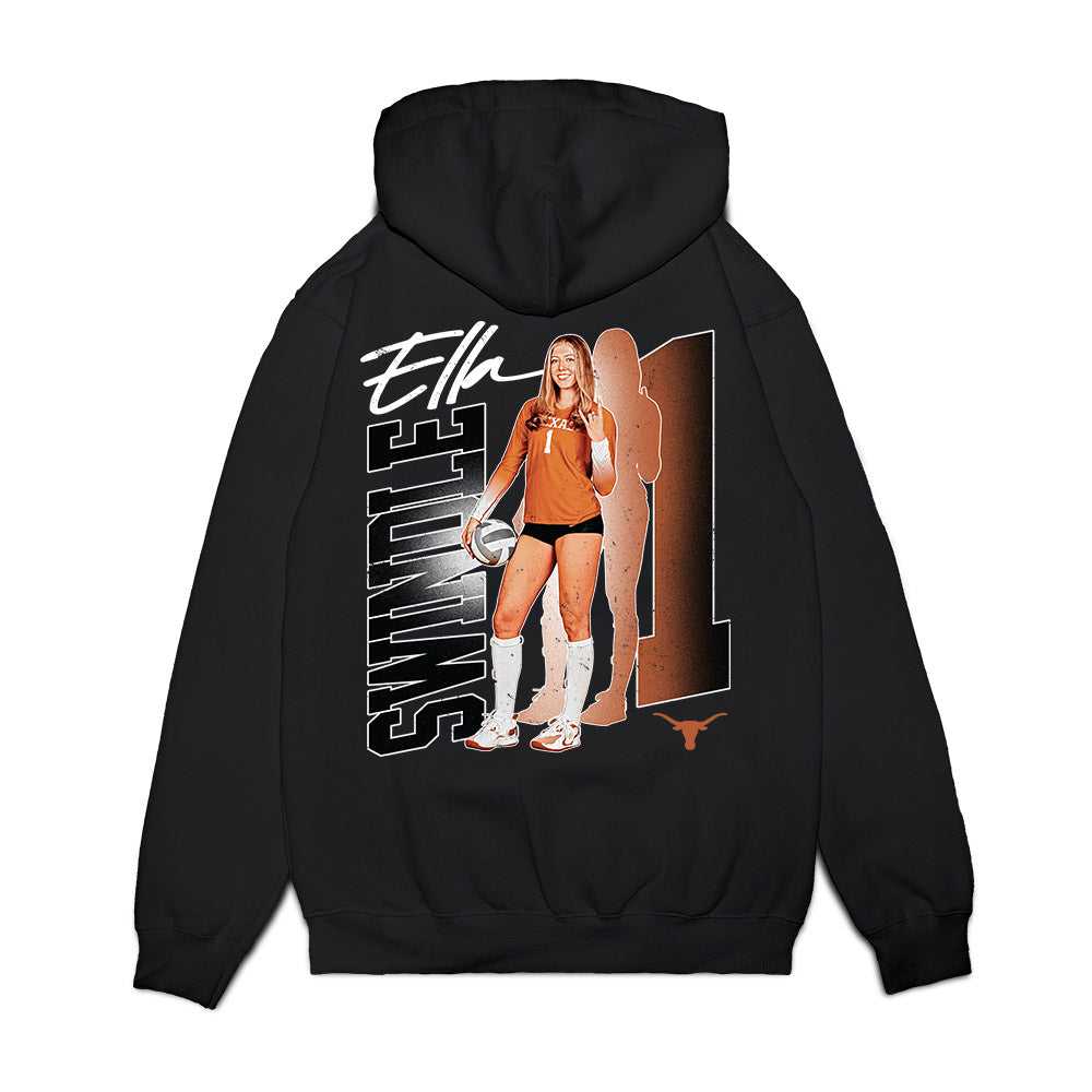 Texas - NCAA Women's Volleyball : Ella Swindle - Graphic Tee Premium Hooded Sweatshirt-1