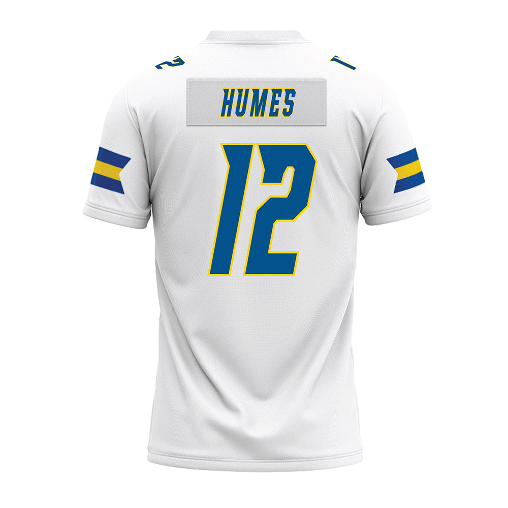 Delaware - NCAA Football : Joshua Humes - White Premium Football Jersey-1