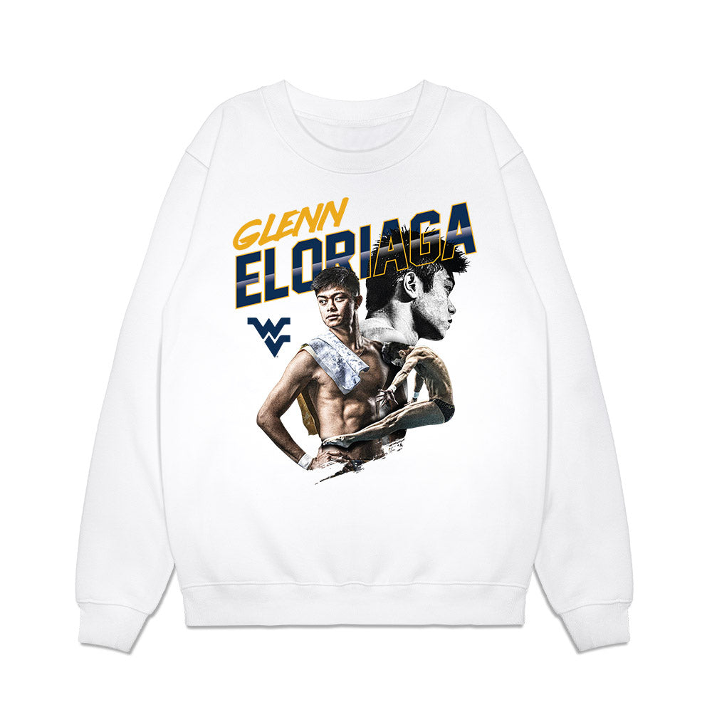 West Virginia - NCAA Men's Swimming & Diving : Glenn Eloriaga - Collage Premium Crewneck Sweatshirt-0