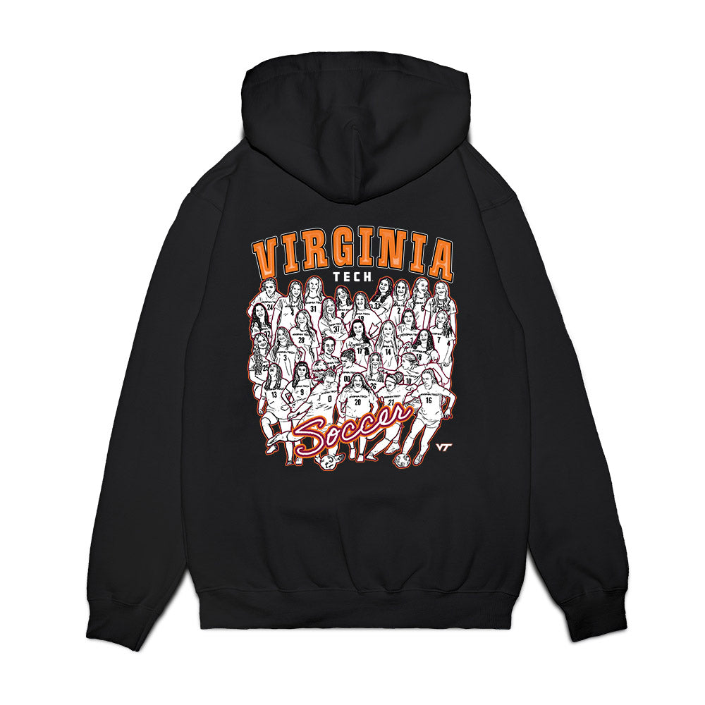 Virginia Tech - NCAA Women's Soccer : Team Collage Premium Hooded Sweatshirt-1