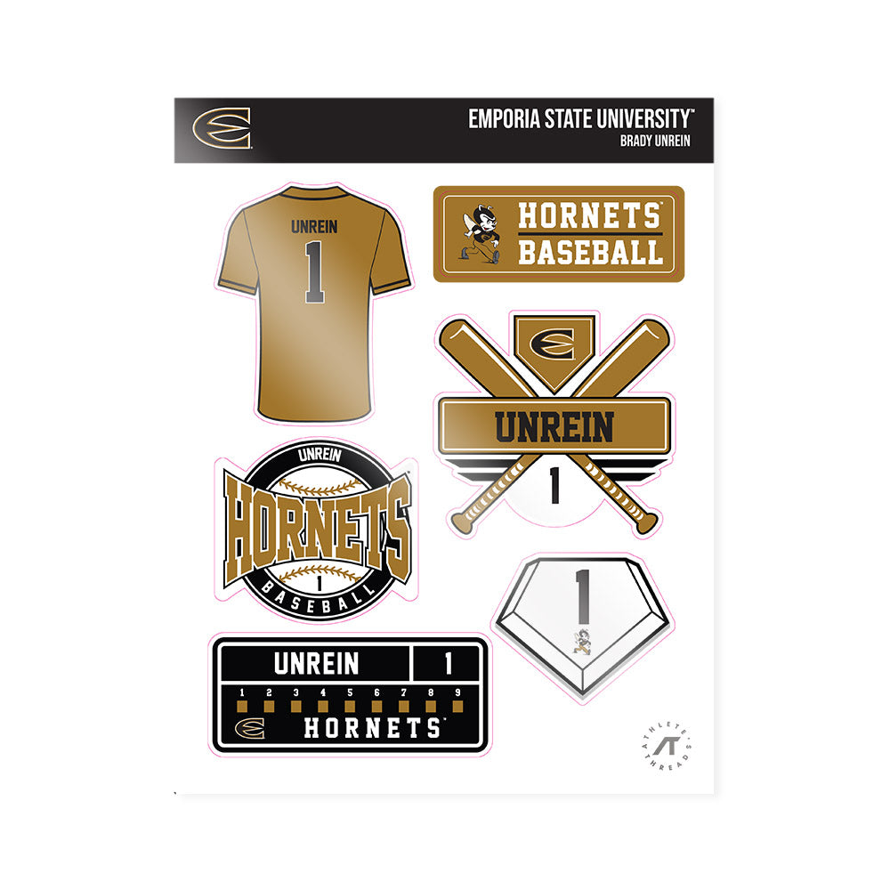 Emporia - NCAA Baseball : Brady Unrein - Sticker Sheet-0