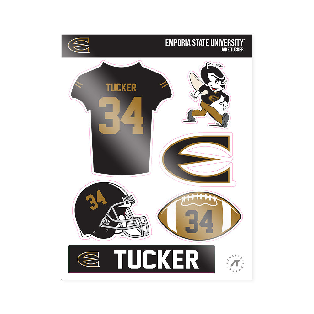Emporia - NCAA Football : Jake Tucker - Sticker Sheet-0