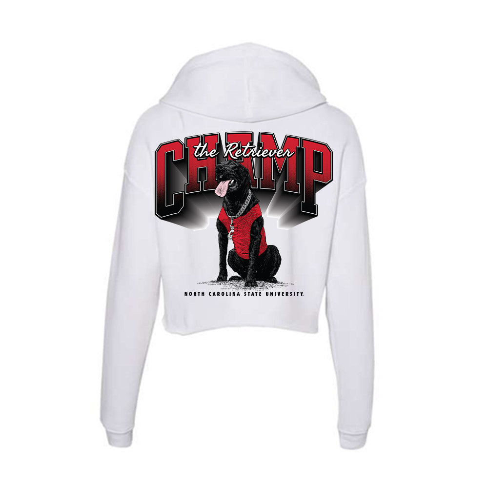 NC State - Ripken : - Champ The Retriever Women's Crop Fleece Hoodie-1