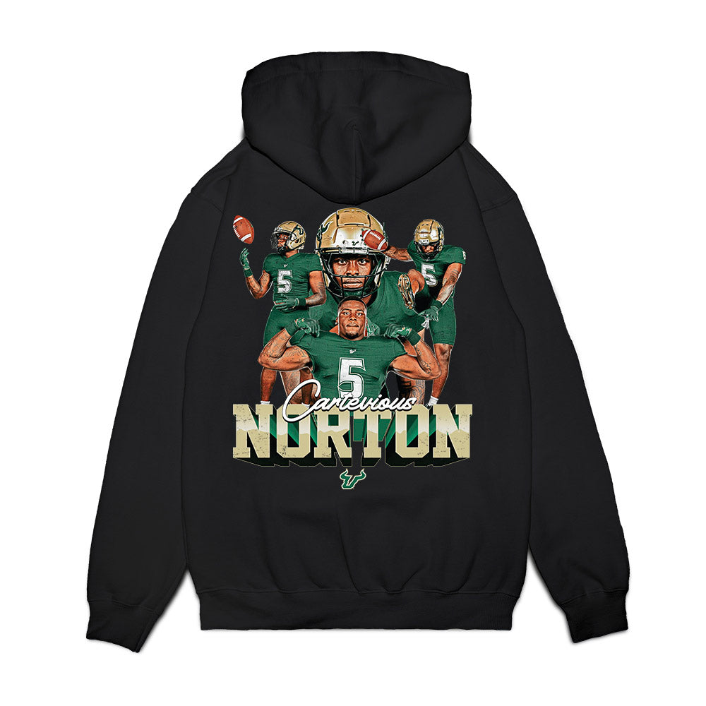 USF - NCAA Football : Cartevious Norton - Collage Premium Hooded Sweatshirt-1
