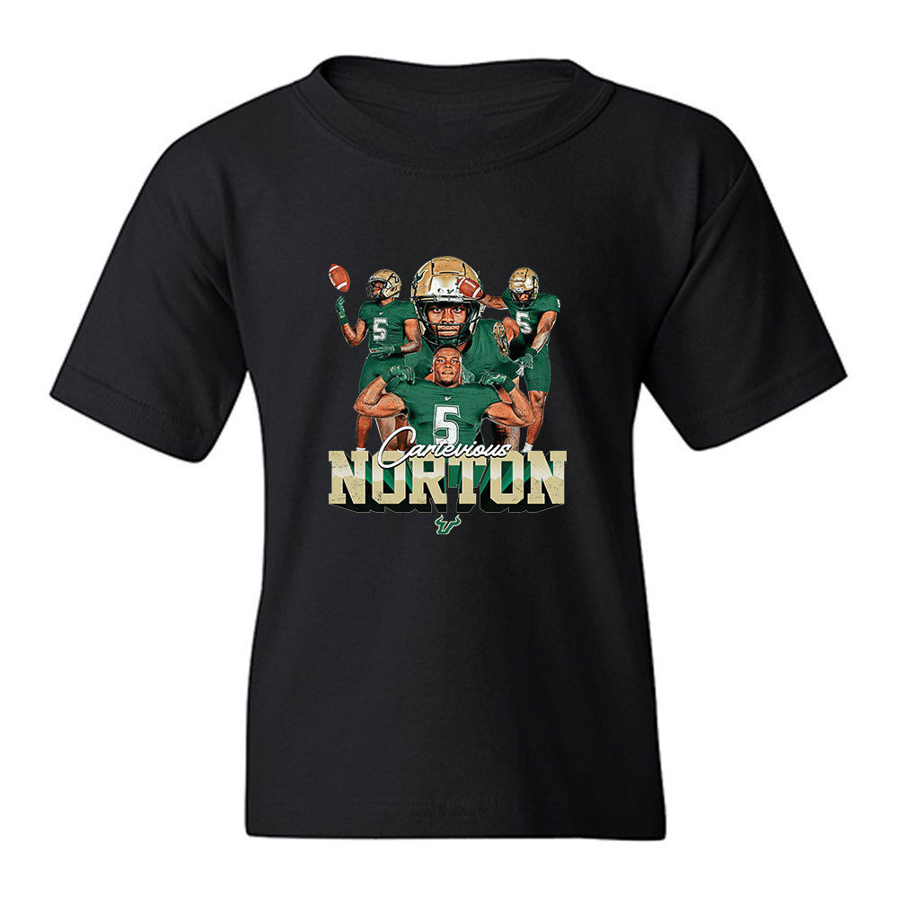 USF - NCAA Football : Cartevious Norton - Collage Youth T-Shirt-0