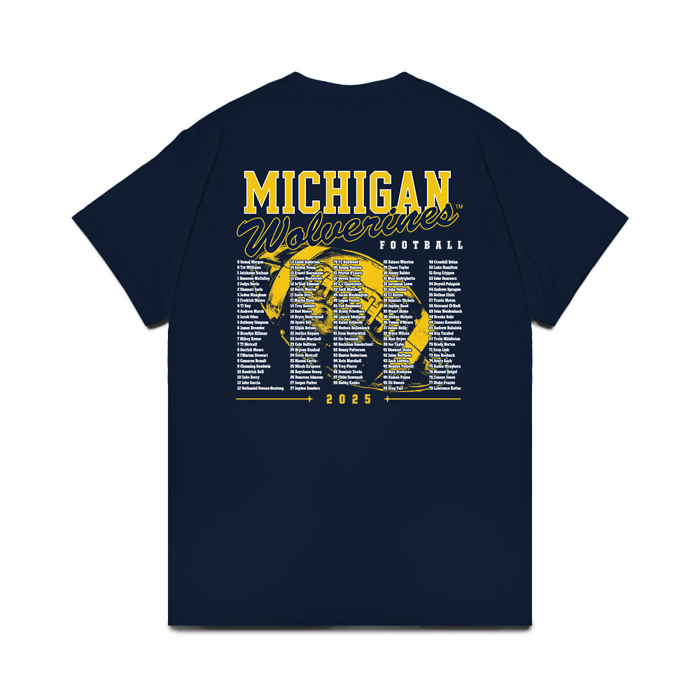 Michigan - NCAA Football : - Roster Comfort Colors T-Shirt-1