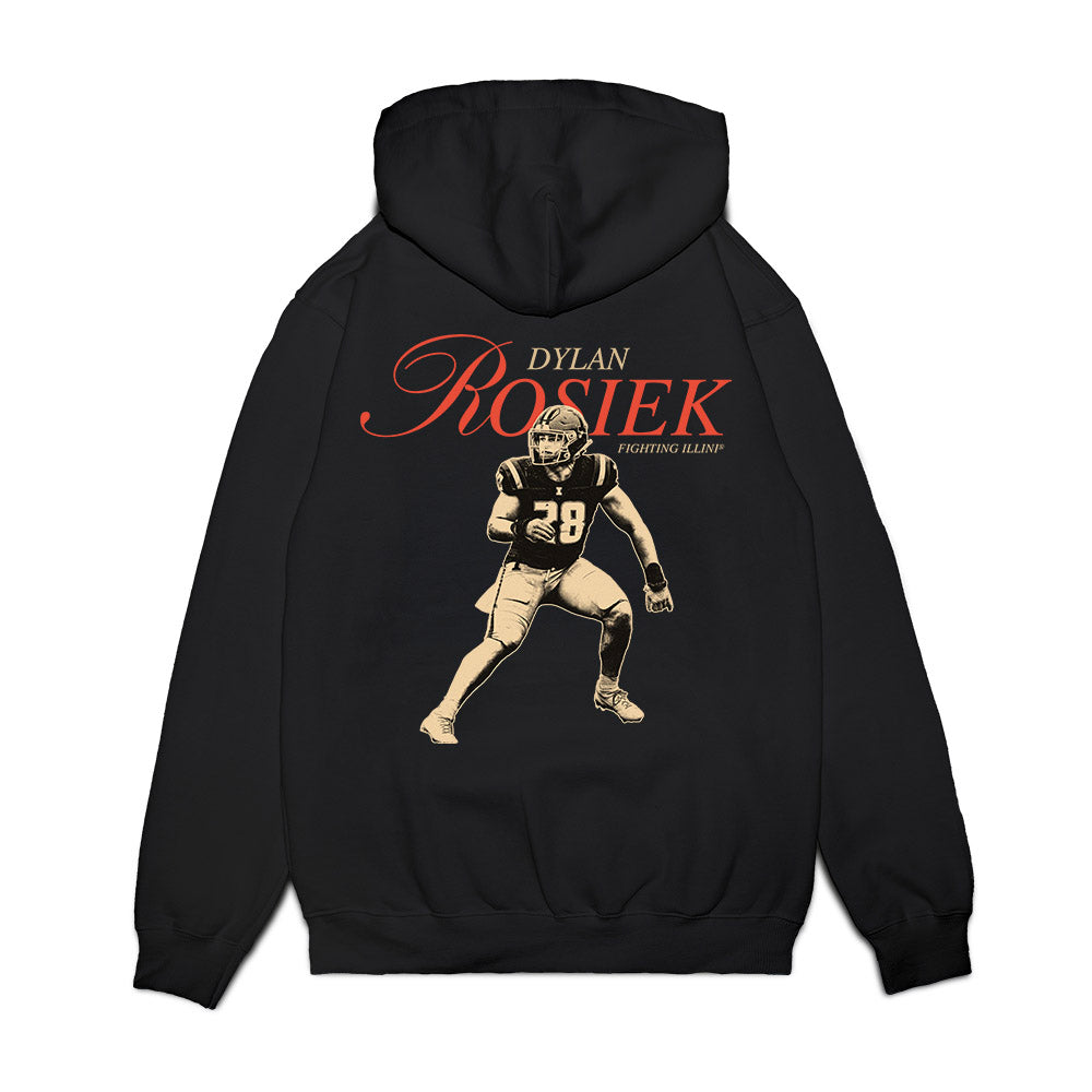 Illinois - NCAA Football : Dylan Rosiek - Legacy Premium Hooded Sweatshirt-1