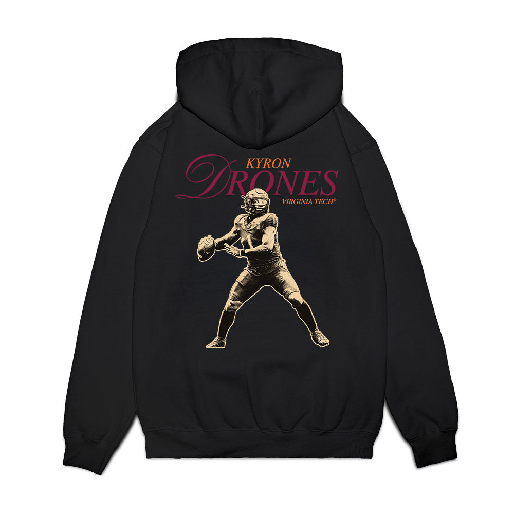 Virginia Tech - NCAA Football : Kyron Drones - Legacy Premium Hooded Sweatshirt-1