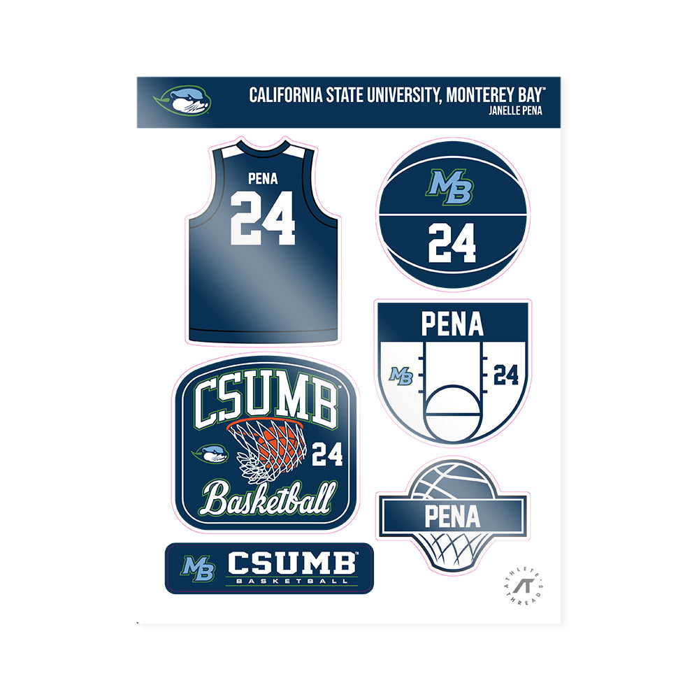 CSU Monterey Bay - NCAA Women's Basketball : Janelle Pena - Sticker Sheet-0