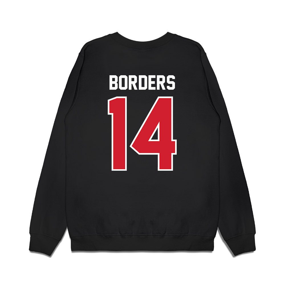 Nebraska - NCAA Football : Chief Borders - Vintage Helmet Premium Crewneck Sweatshirt-1