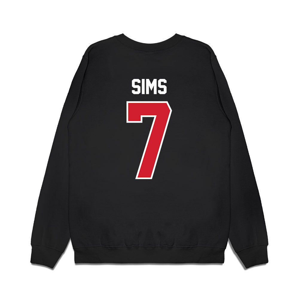 Nebraska - NCAA Football : Jeff Sims - Vintage Helmet Premium Crewneck Sweatshirt-1