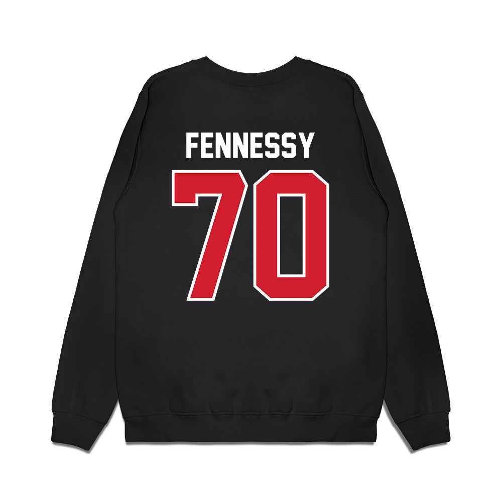 Nebraska - NCAA Football : Nolan Fennessy - Vintage Helmet Premium Crewneck Sweatshirt-1