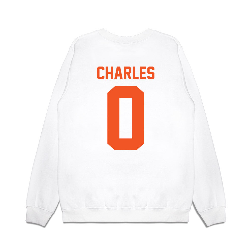 Oklahoma State - NCAA Football : Malik Charles - Vintage Helmet Premium Crewneck Sweatshirt-1