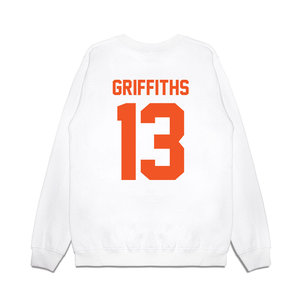 Oklahoma State - NCAA Football : Tre Griffiths - Vintage Helmet Premium Crewneck Sweatshirt-1