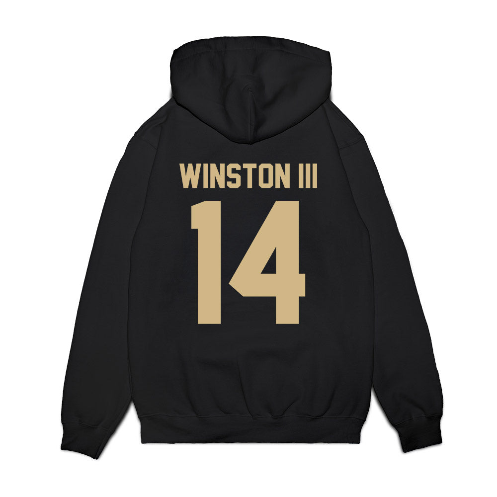 Wake Forest - NCAA Football : Braxton Winston III - Vintage Helmet Premium Hooded Sweatshirt-1