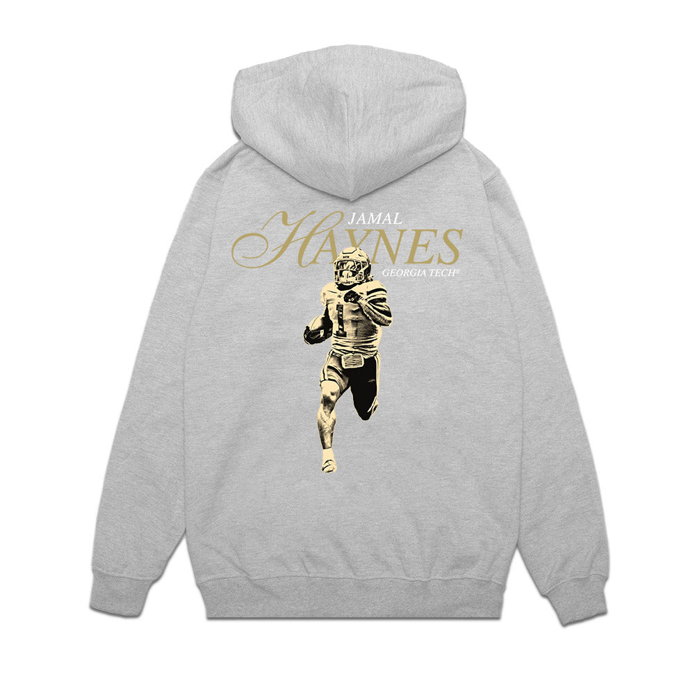 Georgia Tech - NCAA Football : Jamal Haynes - Legacy Premium Hooded Sweatshirt-1
