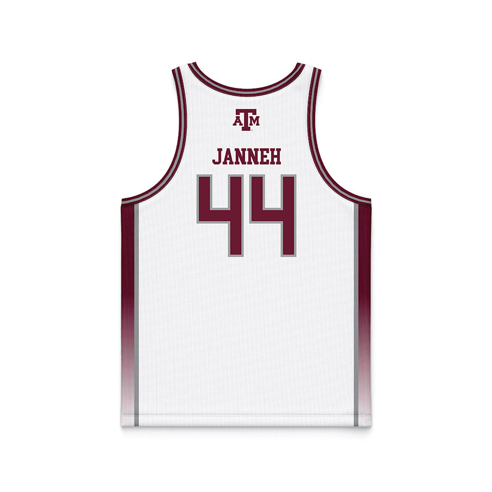 Texas A&M - NCAA Women's Basketball : Fats Janneh - White Basketball Jersey-1