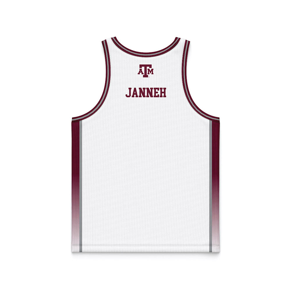Texas A&M - NCAA Women's Basketball : Fats Janneh - White Basketball Jersey-1