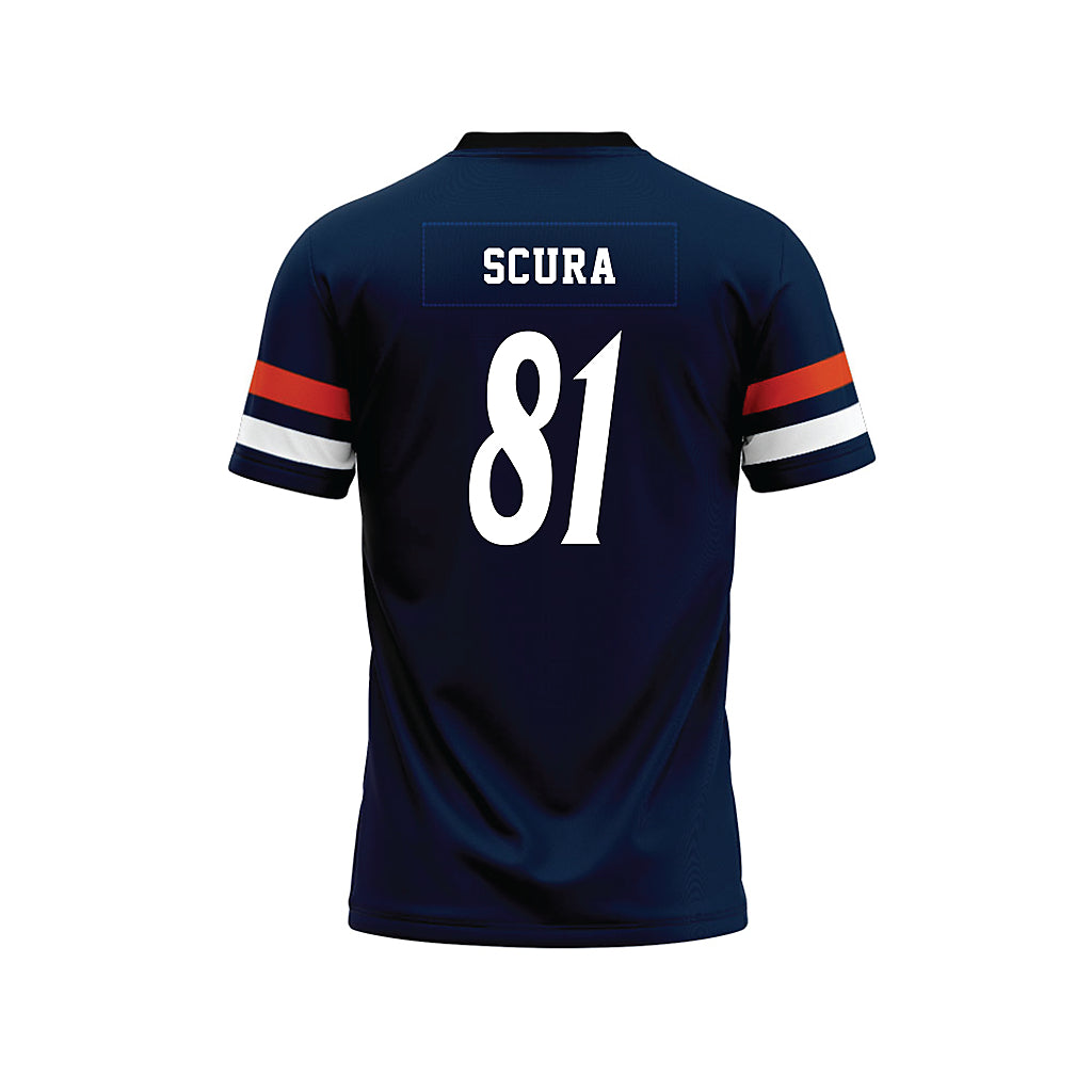 UTSA - NCAA Football : Devin Scura - Navy Premium Football Jersey-1