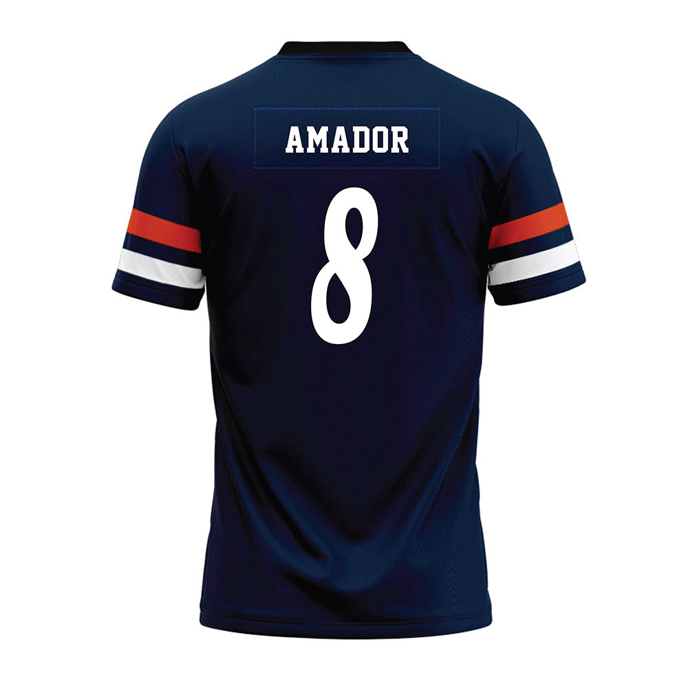 UTSA - NCAA Football : David Amador - Navy Premium Football Jersey-1