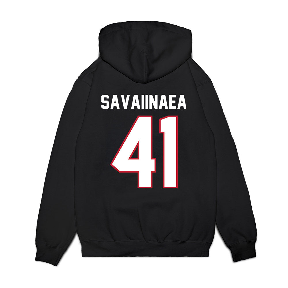 Arizona - NCAA Football : Julian Savaiinaea - Vintage Helmet Premium Hooded Sweatshirt-1
