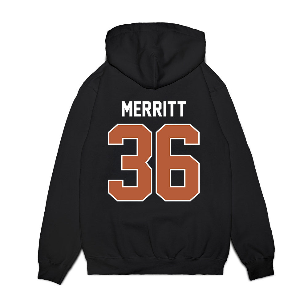 Texas - NCAA Football : Quinn Merritt - Vintage Helmet Premium Hooded Sweatshirt-1