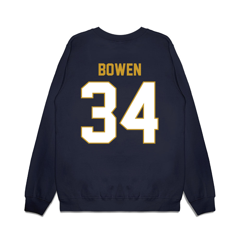 Notre Dame - NCAA Football : Drayk Bowen - Vintage Helmet Premium Crewneck Sweatshirt-1