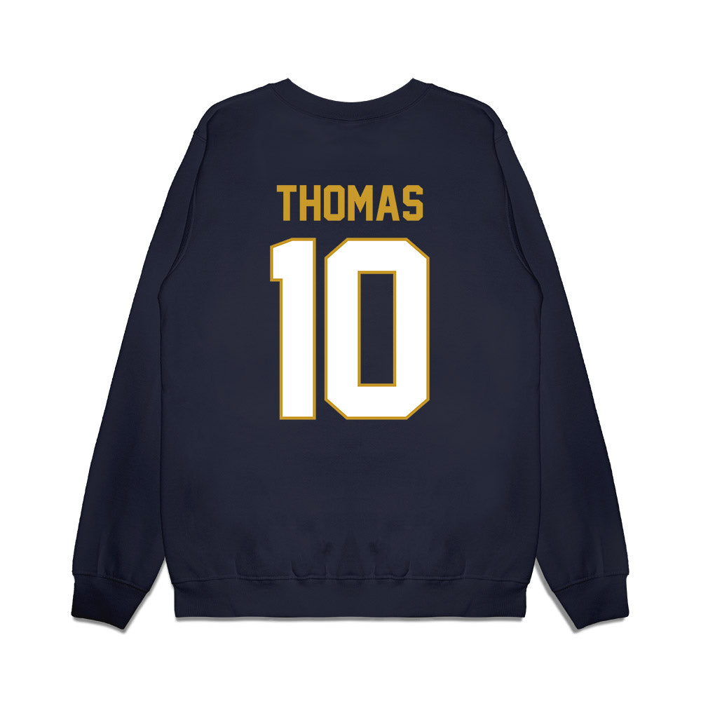 Notre Dame - NCAA Football : Loghan Thomas - Vintage Helmet Premium Crewneck Sweatshirt-1