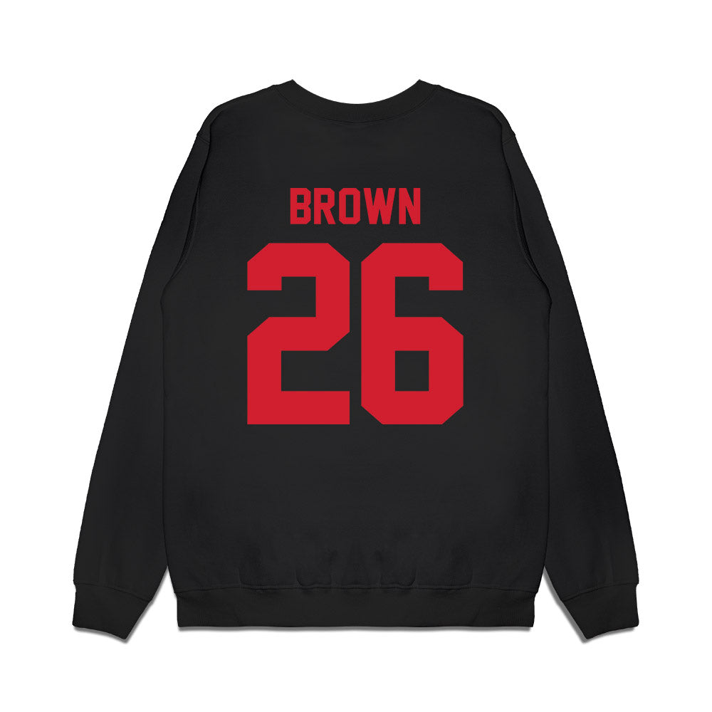 NC State - NCAA Football : Asaad Brown - Vintage Helmet Premium Crewneck Sweatshirt-1