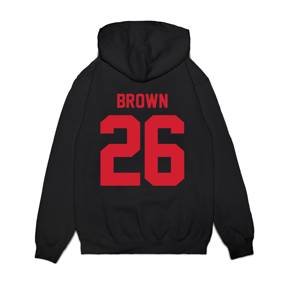 NC State - NCAA Football : Asaad Brown - Vintage Helmet Premium Hooded Sweatshirt-1