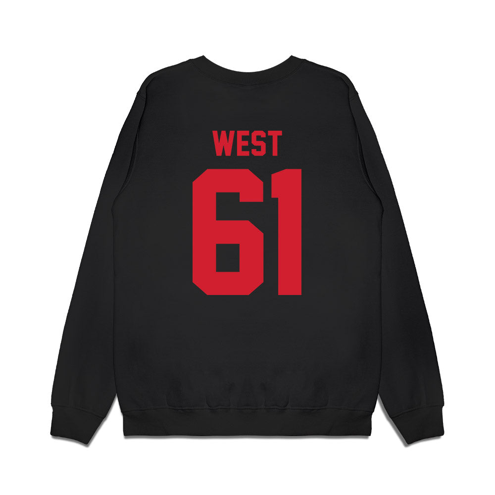 NC State - NCAA Football : Tyler West - Vintage Helmet Premium Crewneck Sweatshirt-1