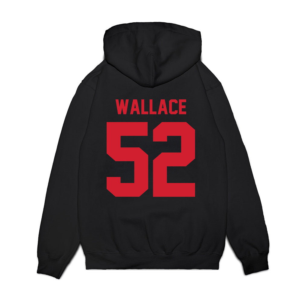 NC State - NCAA Football : Chazz Wallace - Vintage Helmet Premium Hooded Sweatshirt-1