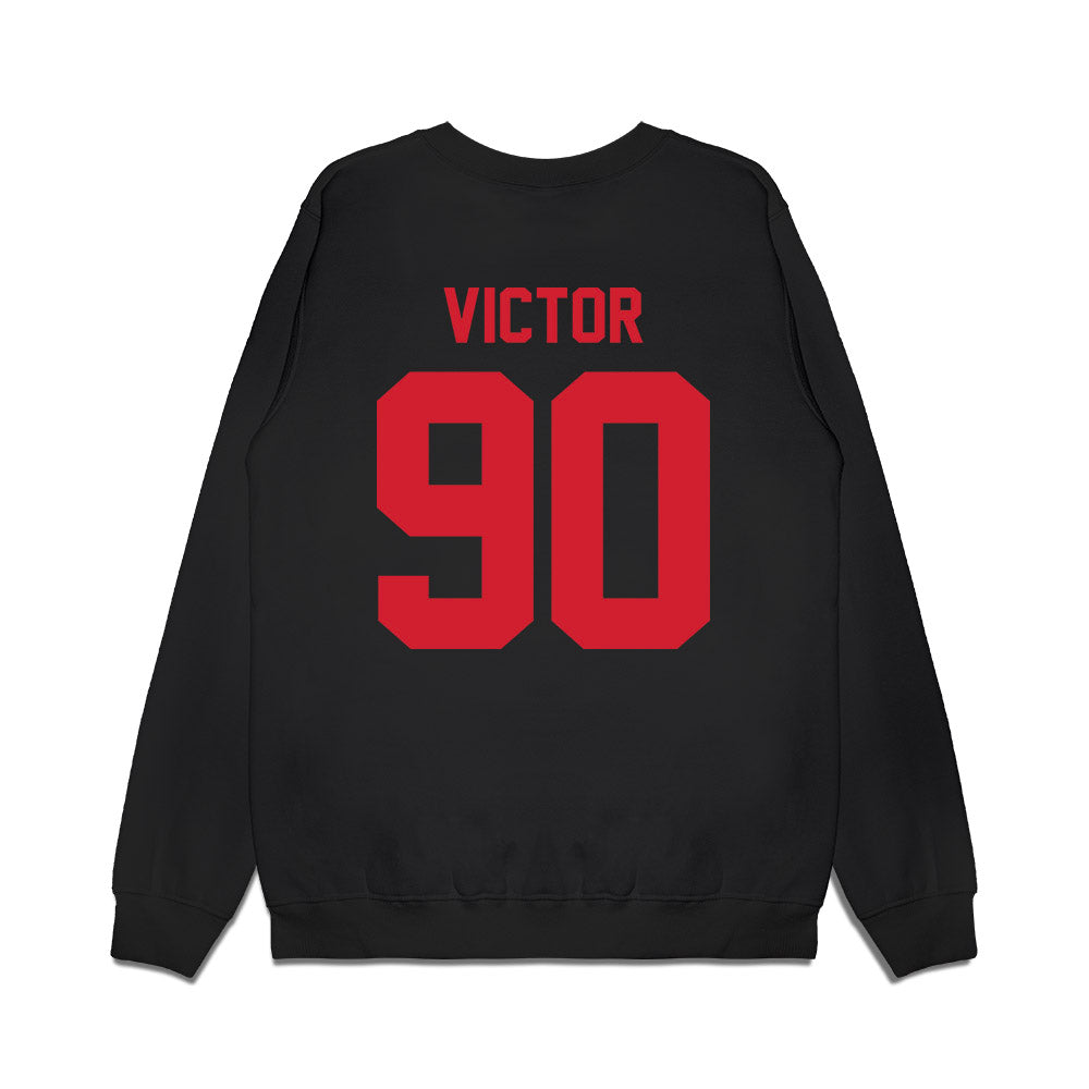 NC State - NCAA Football : Josiah Victor - Vintage Helmet Premium Crewneck Sweatshirt-1