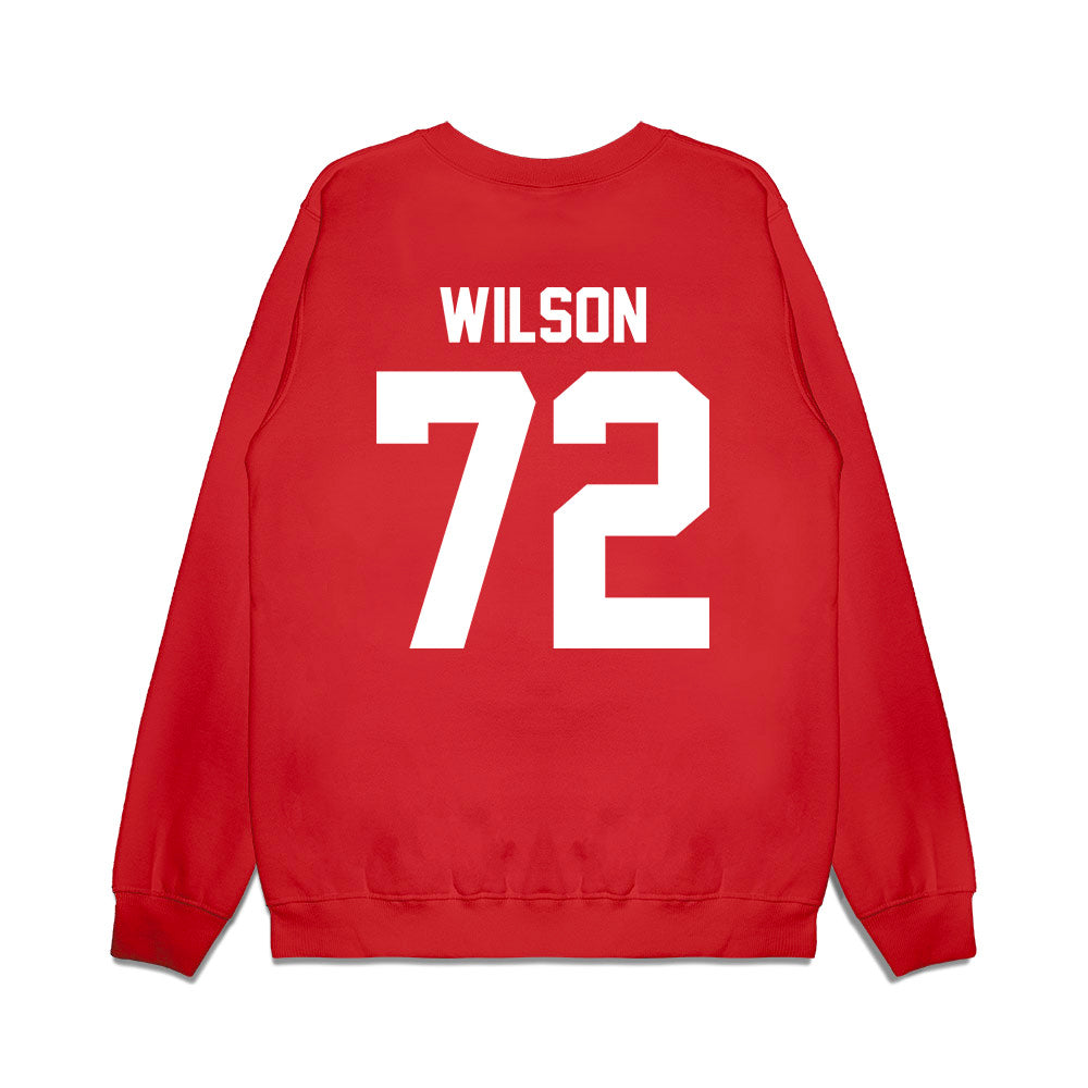 Texas Tech - NCAA Football : Sheridan Wilson - Vintage Helmet Premium Crewneck Sweatshirt-1