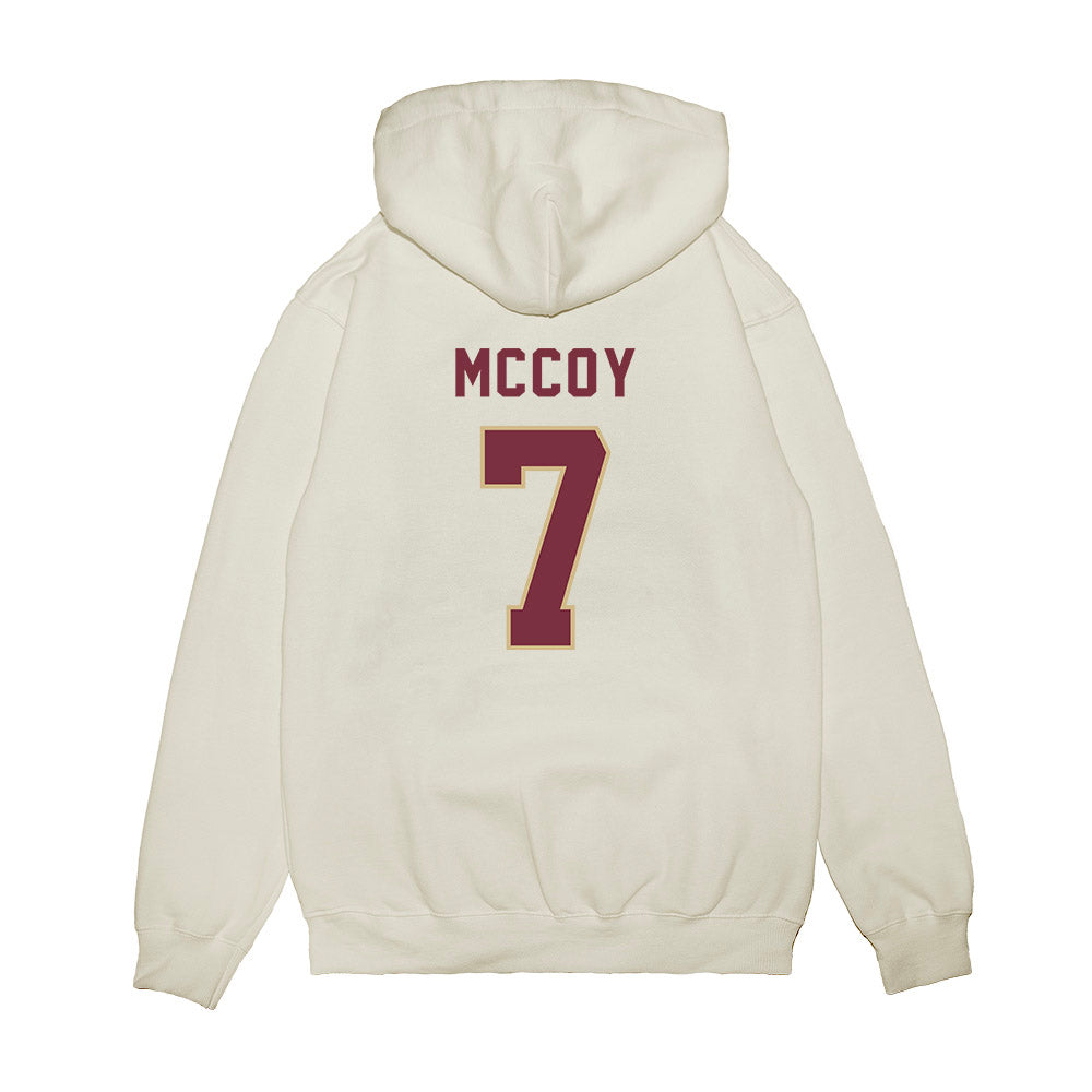 FSU - NCAA Football : LaWayne McCoy - Vintage Helmet Premium Hooded Sweatshirt-1