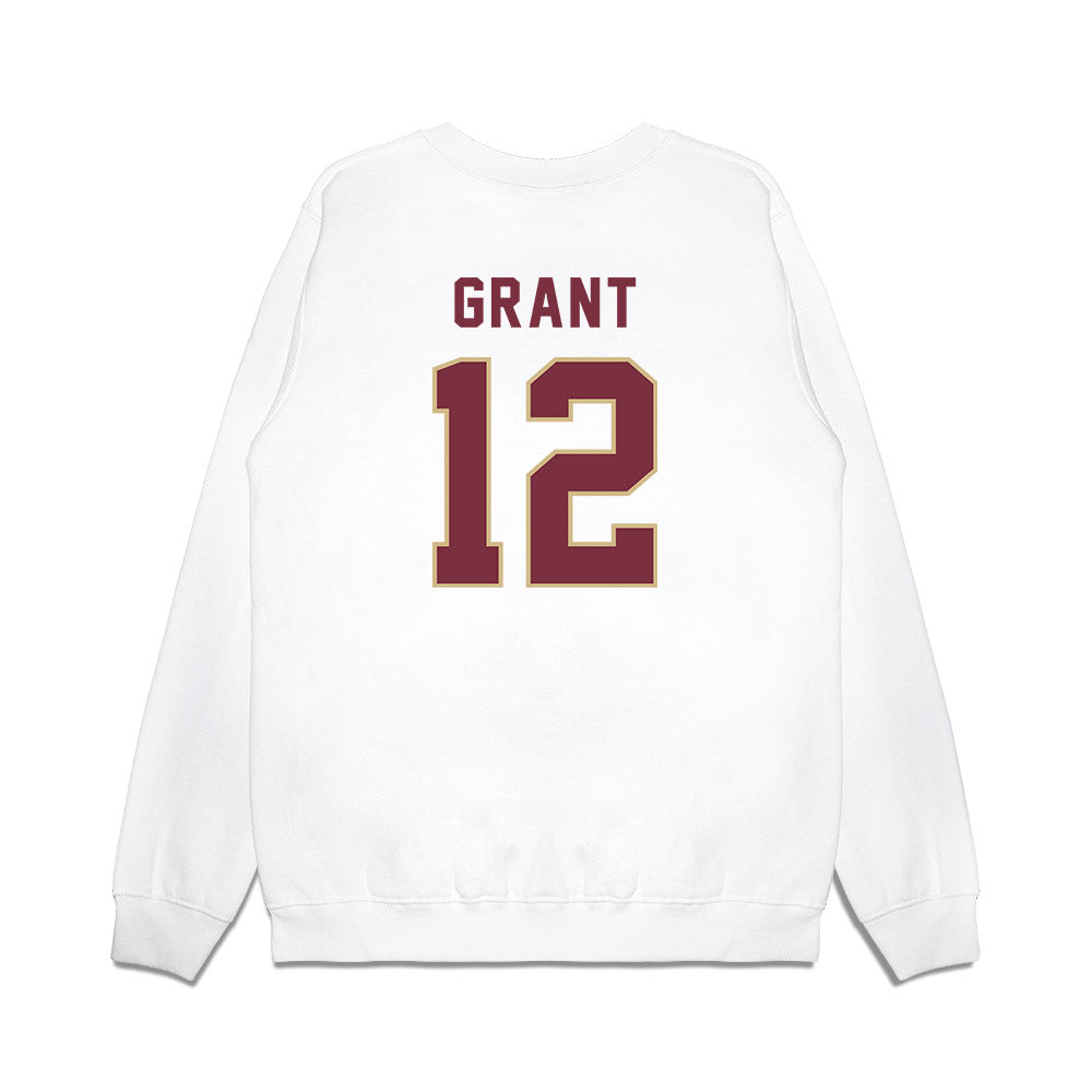 FSU - NCAA Football : Michael Grant - Vintage Helmet Premium Crewneck Sweatshirt-1