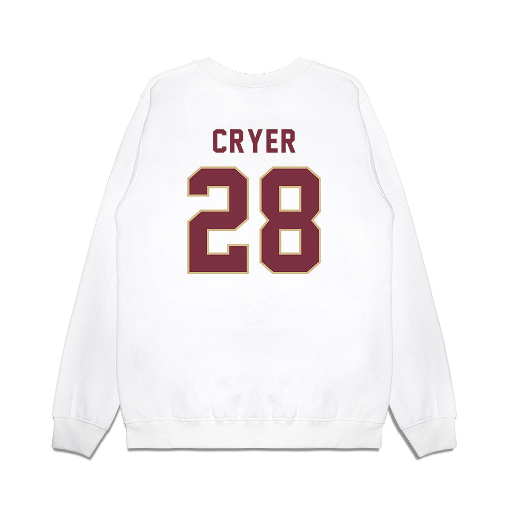 FSU - NCAA Football : Justin Cryer - Vintage Helmet Premium Crewneck Sweatshirt-1