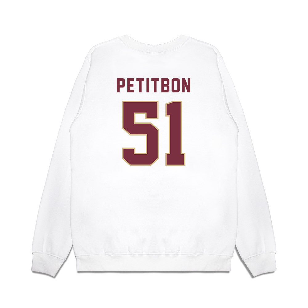 FSU - NCAA Football : Luke Petitbon - Vintage Helmet Premium Crewneck Sweatshirt-1