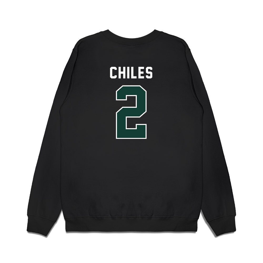 Michigan State - NCAA Football : Aidan Chiles - Vintage Helmet Premium Crewneck Sweatshirt-1