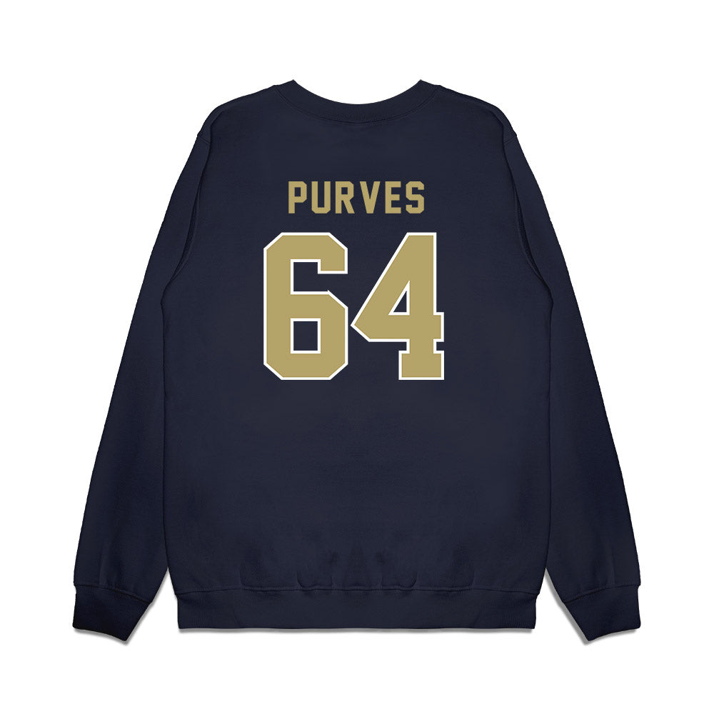Georgia Tech - NCAA Football : Ryan Purves - Vintage Helmet Premium Crewneck Sweatshirt-1