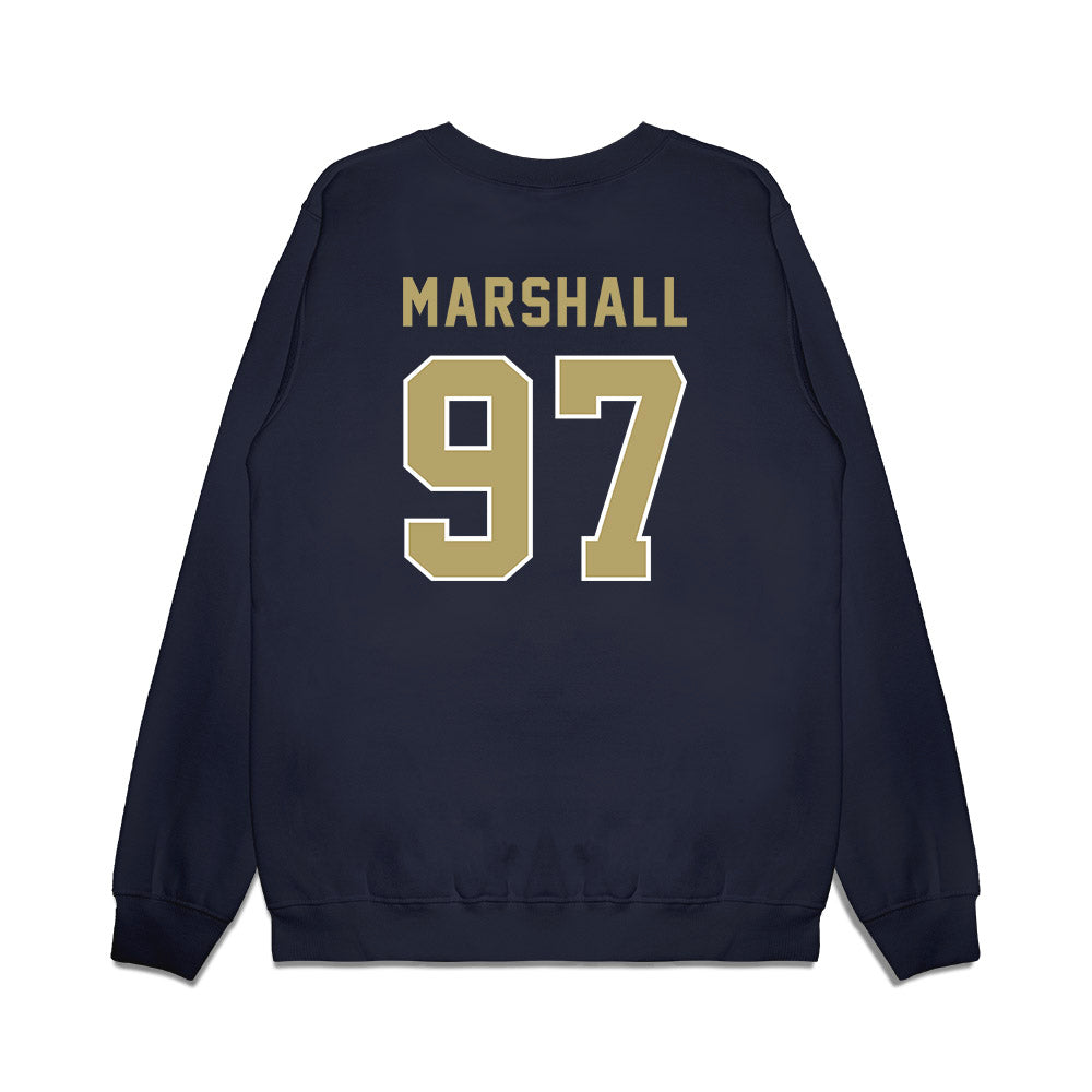 Georgia Tech - NCAA Football : Landen Marshall - Vintage Helmet Premium Crewneck Sweatshirt-1